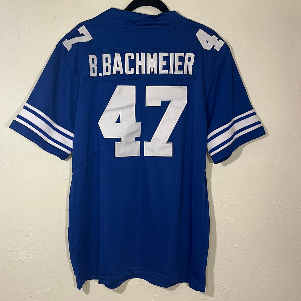 Bear Bachmeier #47 BYU Cougars Blue Football Jersey Men's Large New Stitched - Picture 2 of 2